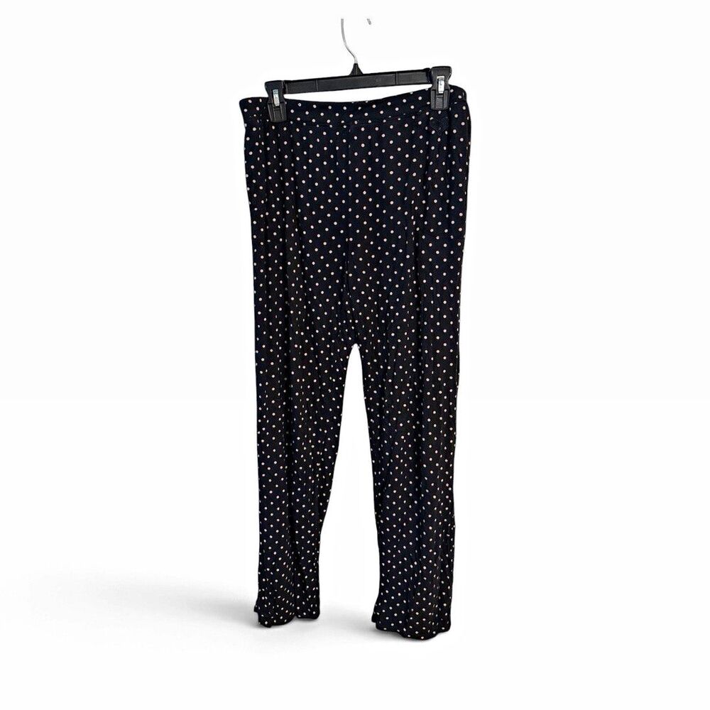 Betsey Johnson Women's Black/White Polka Dot Pants Regular Size L